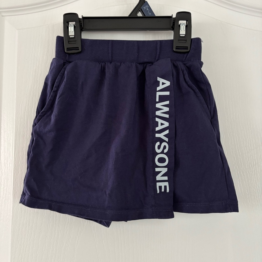 Little Girls Blue Athletic Skort Lightweight Elastic Waist